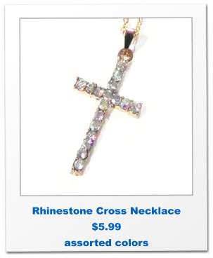 Rhinestone Cross Necklace $5.99 assorted colors