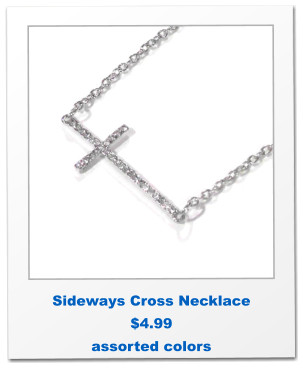 Sideways Cross Necklace $4.99 assorted colors
