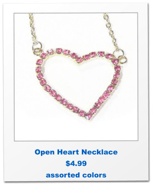 Open Heart Necklace $4.99 assorted colors