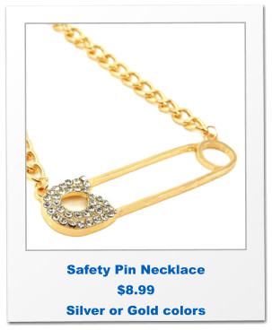 Safety Pin Necklace $8.99 Silver or Gold colors