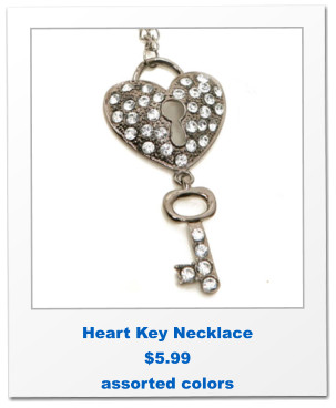 Heart Key Necklace $5.99 assorted colors