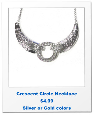 Crescent Circle Necklace $4.99 Silver or Gold colors