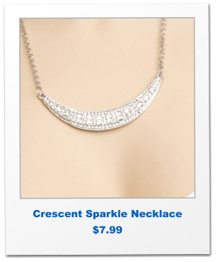 Crescent Sparkle Necklace $7.99