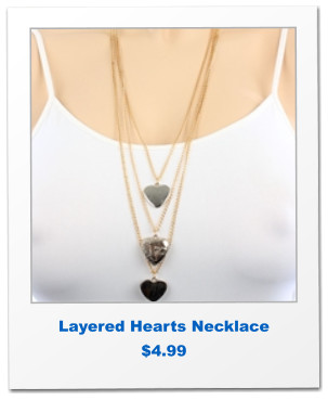 Layered Hearts Necklace $4.99
