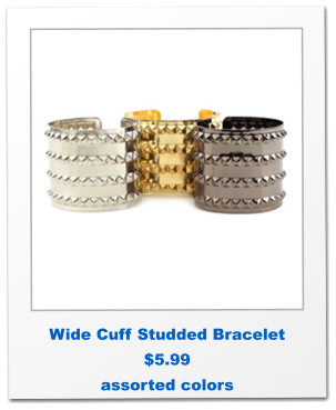 Wide Cuff Studded Bracelet $5.99 assorted colors