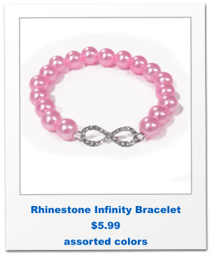 Rhinestone Infinity Bracelet $5.99 assorted colors