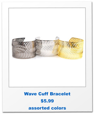 Wave Cuff Bracelet $5.99 assorted colors