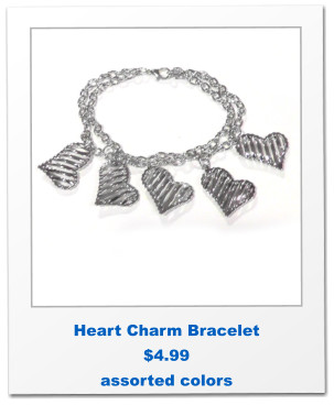 Heart Charm Bracelet $4.99 assorted colors