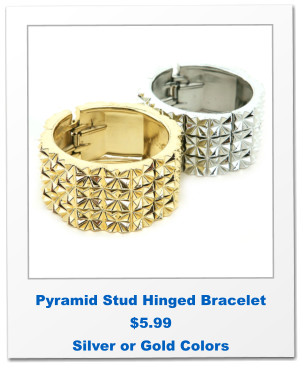 Pyramid Stud Hinged Bracelet $5.99 Silver or Gold Colors