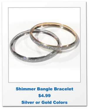 Shimmer Bangle Bracelet $4.99 Silver or Gold Colors