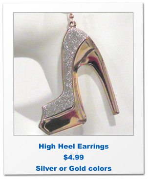 High Heel Earrings $4.99 Silver or Gold colors
