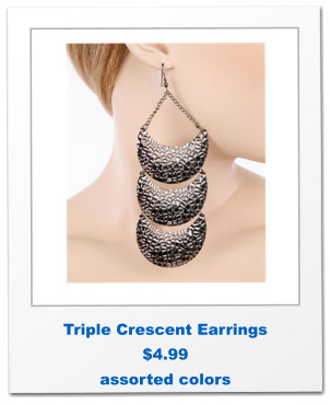 Triple Crescent Earrings $4.99 assorted colors
