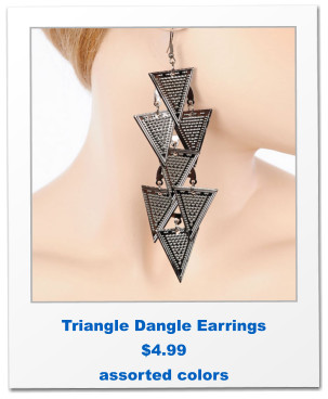 Triangle Dangle Earrings $4.99 assorted colors