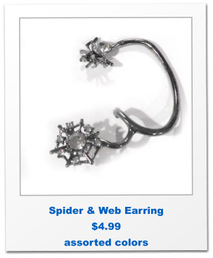 Spider & Web Earring $4.99 assorted colors