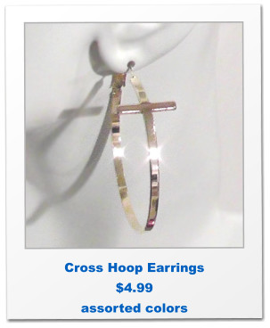 Cross Hoop Earrings $4.99 assorted colors
