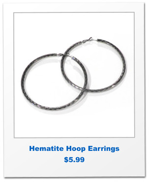 Hematite Hoop Earrings $5.99