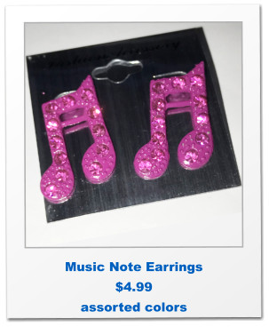 Music Note Earrings $4.99 assorted colors