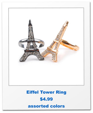 Eiffel Tower Ring $4.99  assorted colors