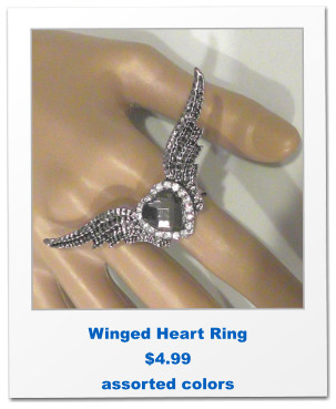 Winged Heart Ring $4.99 assorted colors