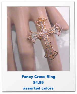 Fancy Cross Ring $4.99 assorted colors