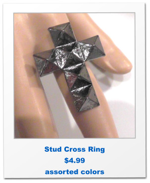Stud Cross Ring $4.99 assorted colors