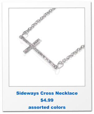 Sideways Cross Necklace $4.99 assorted colors