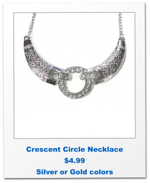 Crescent Circle Necklace $4.99 Silver or Gold colors