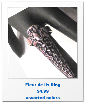 Fleur de lis Ring $4.99 assorted colors